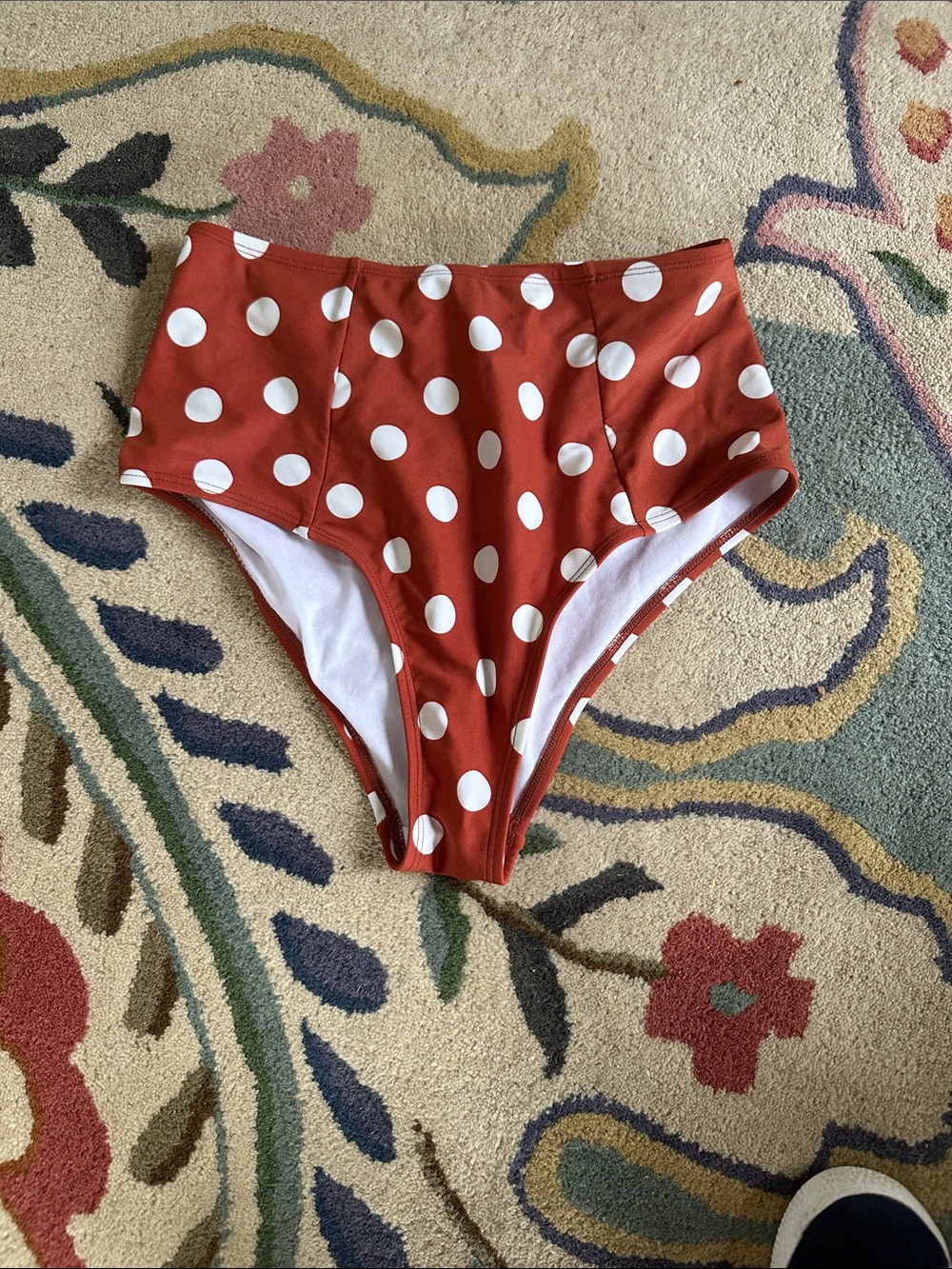 Target Rust Red High-Waist Polka Dot Bikini Bottoms